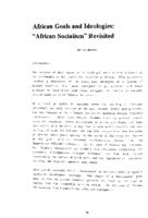 African goals and ideologies : "African socialism" revisited