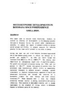Socio-economic development in Botswana since independence