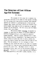The structure of East African age-set systems