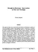 Drought in Botswana : intervention as fact and paradigm