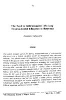 The need to institutionalize life-long environmental education in Botswana