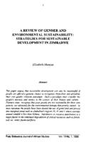 A review of gender and environmental sustainability : strategies for sustainable development in Zimbabwe