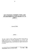 Eco-tourism, conservation, and environmental sustainability in Africa