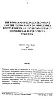 The problem of eco-development and the importance of indigenous knowledge in an environmentally sound rural development strategy