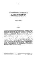 An assessment of the tax revisions of the 1995 budget of Botswana