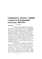 Colonization by concession : capitalist expansion in the Bechuanaland Protectorate, 1885-1950
