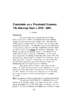Constraints on a precolonial economy : the Bakwena State c.1820-1885