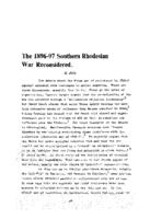 The 1896-97 Southern Rhodesian War reconsidered