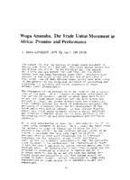 Book review : The trade union movement in Africa by Wogu Ananaba