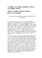 Book review : Junior Certificate history of Southern Africa. Book I. Southern African societies before the scramble