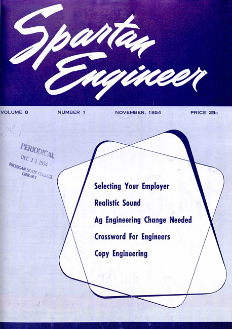 Spartan engineer. Vol. 8 no. 1 (1954 November)