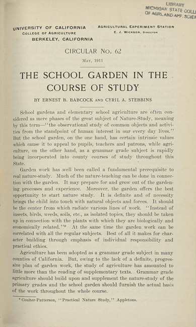 The school garden in the course of study