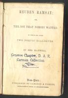 Reuben Ramsay : or, The boy that nobody wanted: to which are added two poetic dialogues