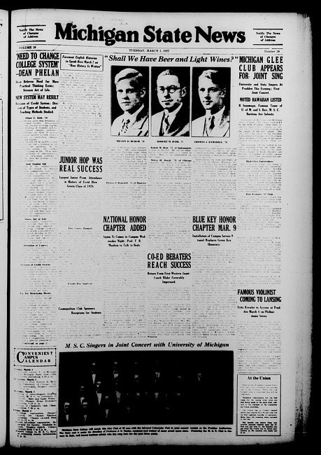 Michigan State news. (1927 March 1)