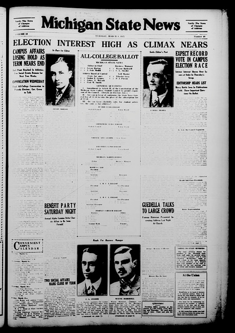 Michigan State news. (1927 March 8)