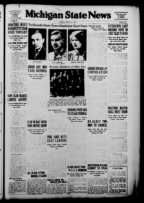 Michigan State news. (1927 March 11)