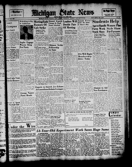 Michigan State news. (1941 January 28)