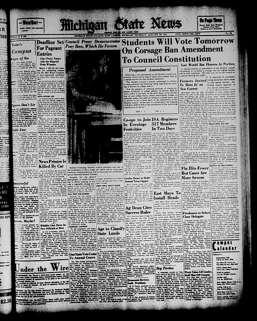 Michigan State news. (1941 January 30)