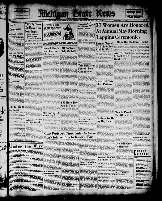Michigan State news. (1941 May 1)