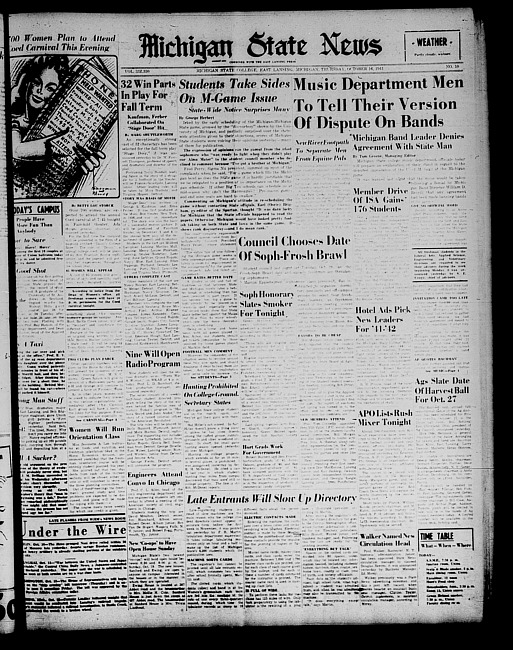 Michigan State news. (1941 October 16)