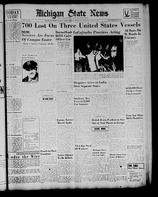 Michigan State news. (1942 April 4)