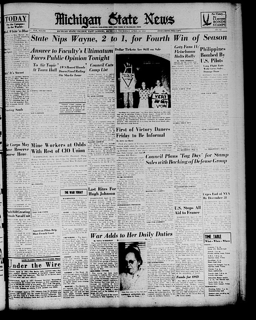 Michigan State news. (1942 April 16)