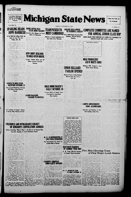 Michigan State news. (1925 October 23)