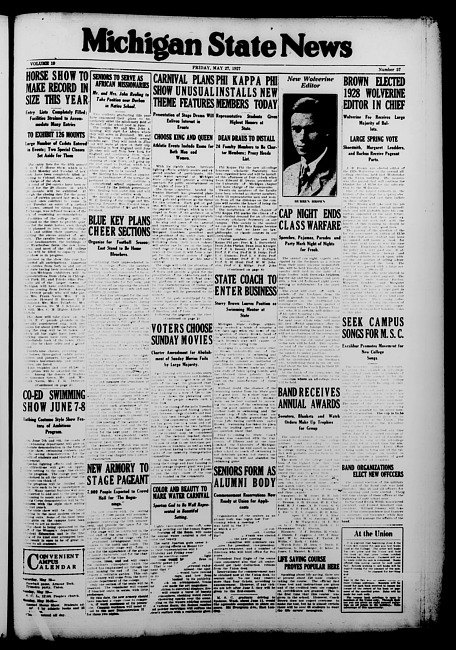 Michigan State news. (1927 May 27)