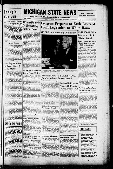 Michigan State news. (1942 October 14)