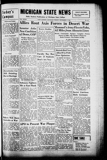 Michigan State news. (1942 November 6)