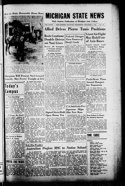 Michigan State news. (1942 December 2)