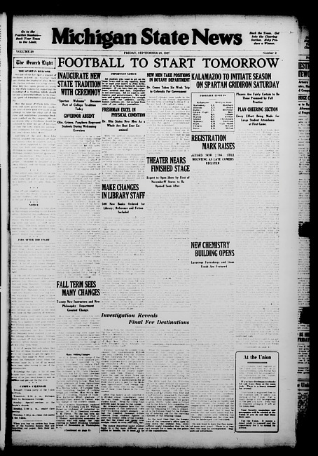 Michigan State news. (1927 September 23)