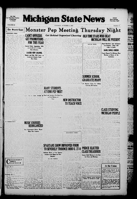 Michigan State news. (1927 October 4)