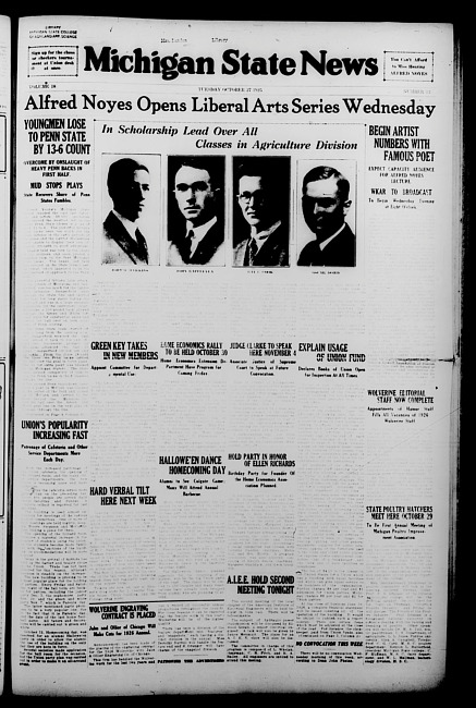 Michigan State news. (1925 October 27)