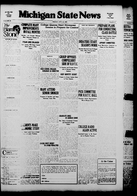 Michigan State news. (1927 October 14)