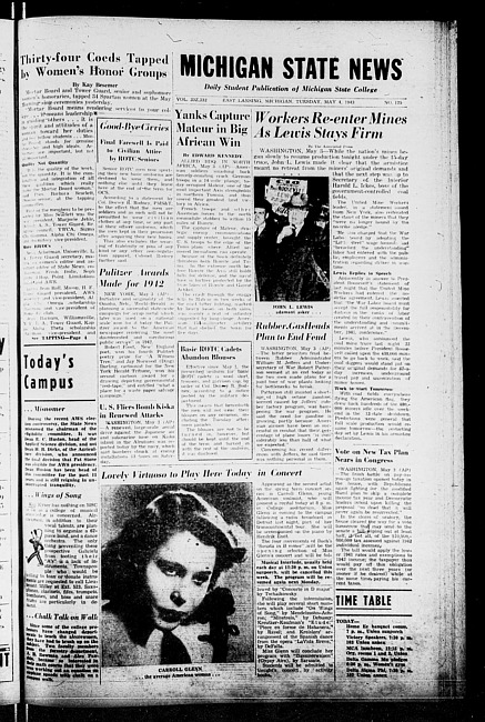 Michigan State news. (1943 May 4)