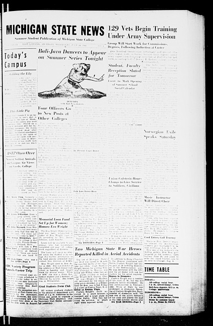 Michigan State news. (1943 July 14)