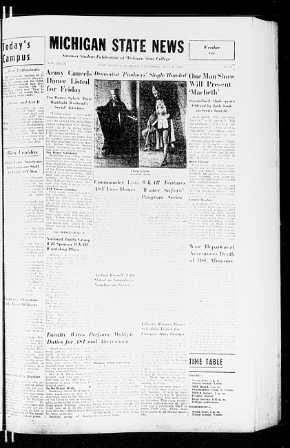 Michigan State news. (1943 July 21)