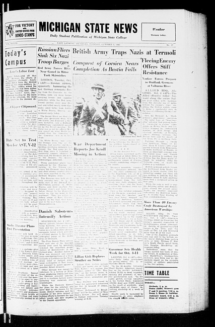 Michigan State news. (1943 October 5)