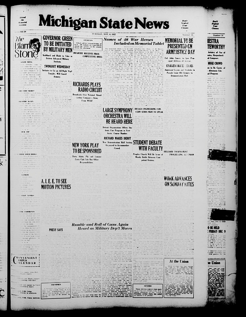 Michigan State news. (1927 November 8)