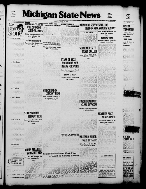 Michigan State news. (1927 November 11)