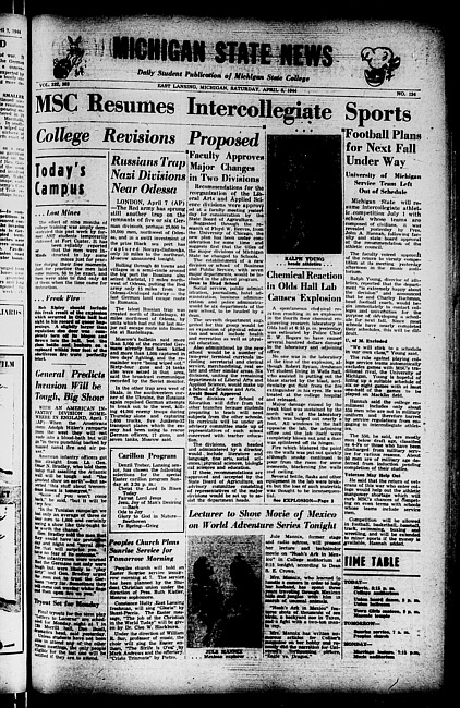Michigan State news. (1944 April 8)