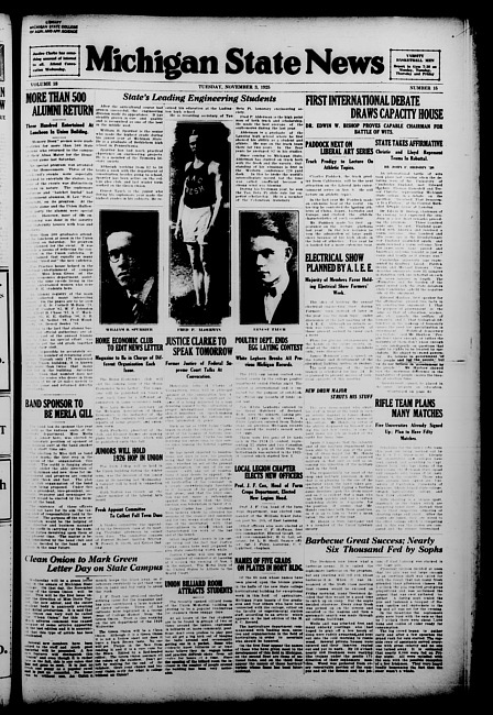 Michigan State news. (1925 November 3)