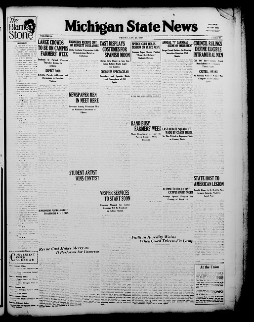Michigan State news. (1928 January 27)