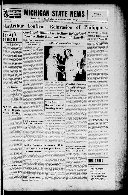Michigan State news. (1944 October 20)