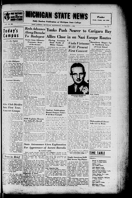 Michigan State news. (1944 November 1)