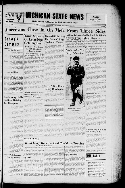 Michigan State news. (1944 November 16)