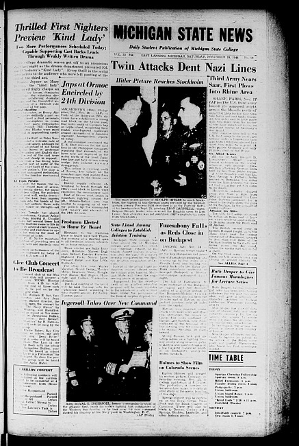 Michigan State news. (1944 November 18)