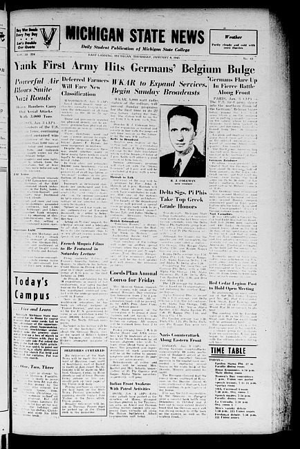Michigan State news. (1945 January 4)