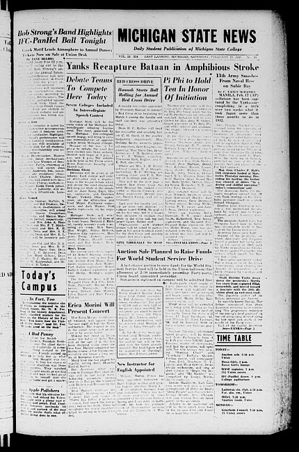 Michigan State news. (1945 February 17)